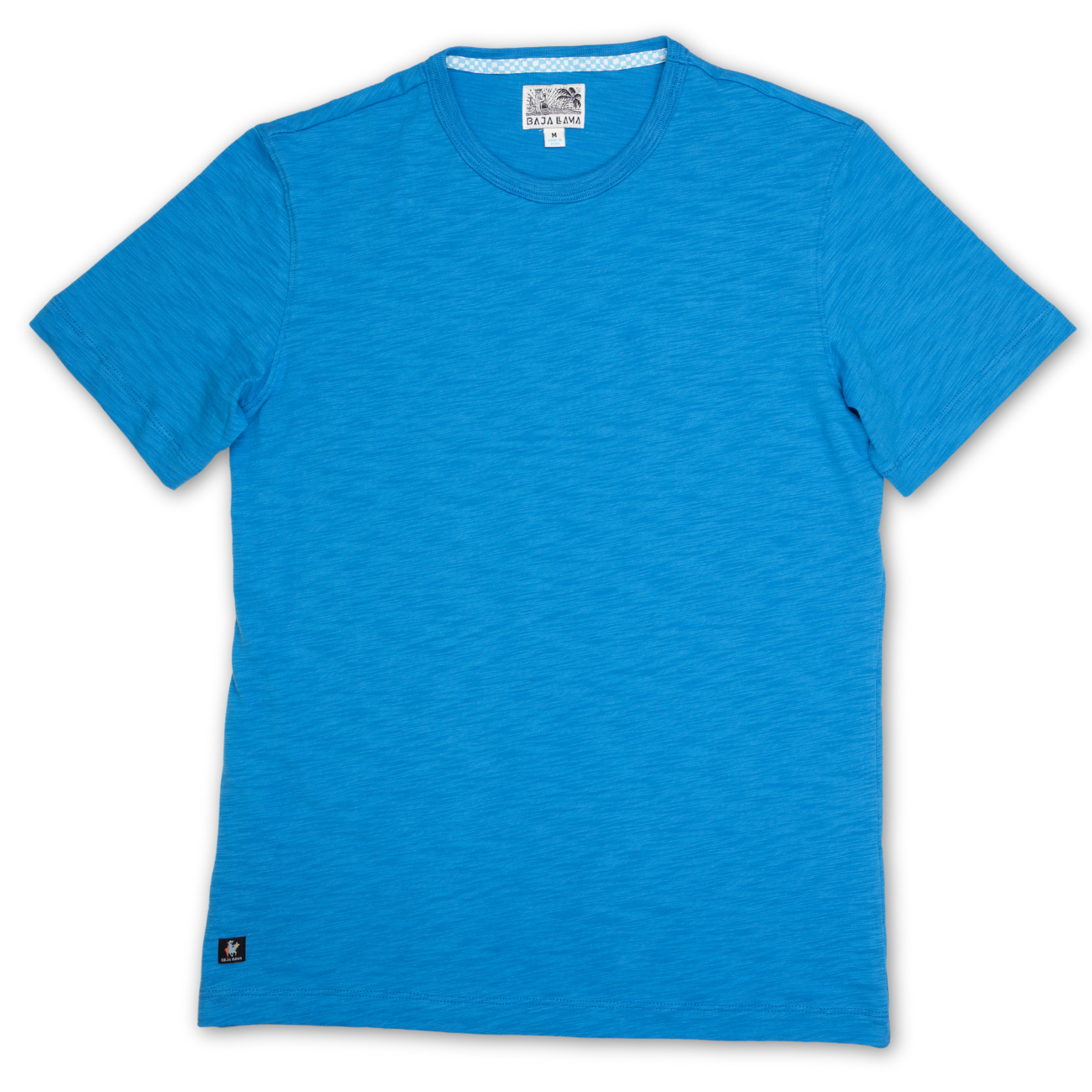 Solid blue pima slub t-shirt