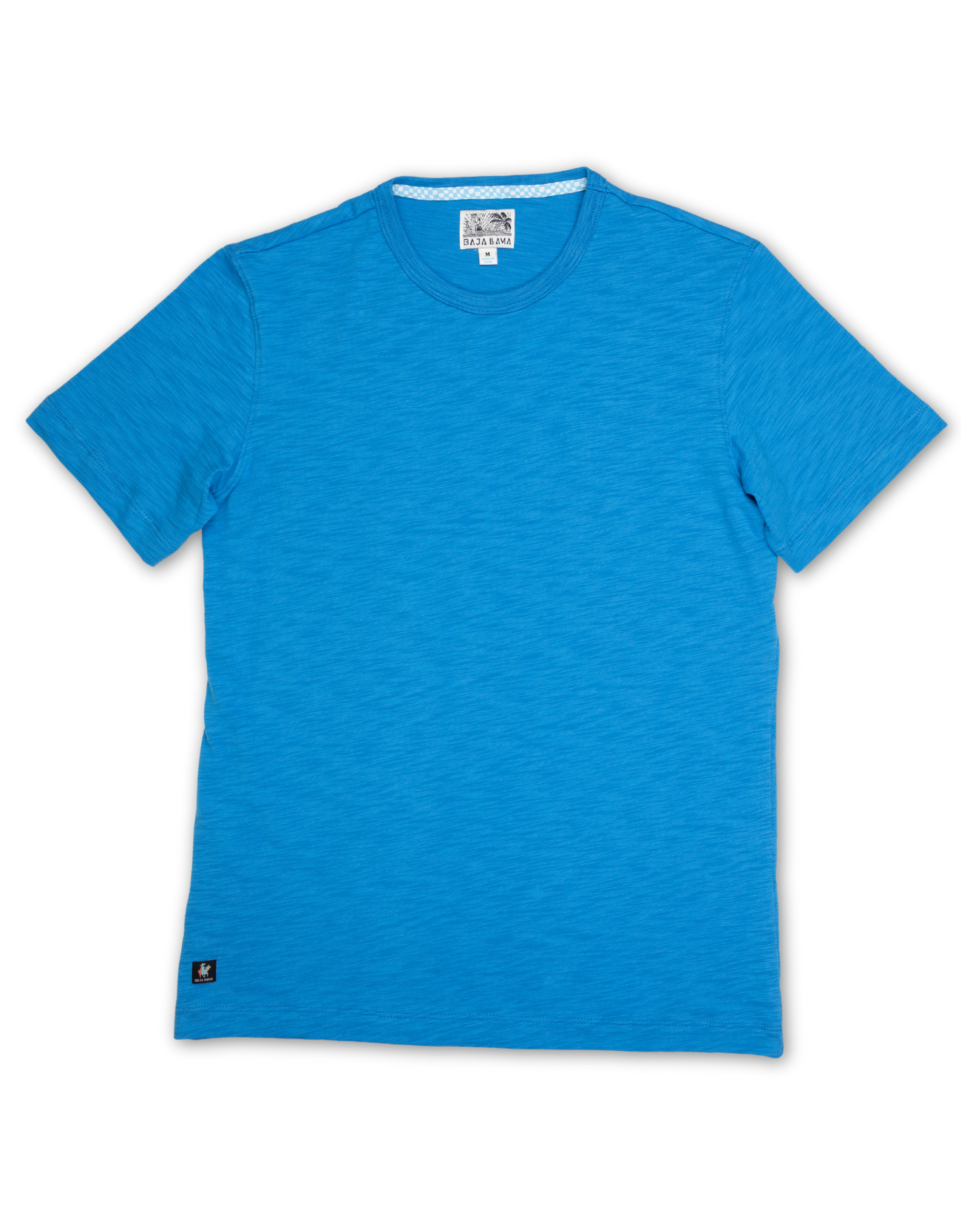 Solid blue pima slub t-shirt