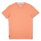 Baja Llama Solid Burnt Salmon Slub Pima Tee – Burnt coral crewneck T-shirt made from ultra-premium Peruvian cotton with textured slub finish – Displayed flat with visible woven neck label and signature Sloth Llama patch near hem – Lightweight, breathable, and eco-friendly casual wear for men