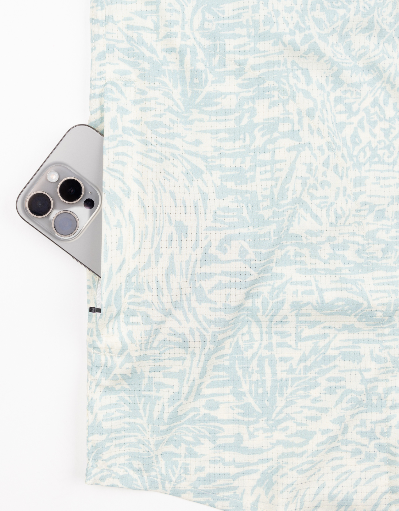 Baja Llama Mojave Ultralight Perforated button-up shirt with subtle allover pattern. Lightweight, breathable, and perfect for warm-weather wear.