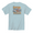 Bus Experience graphic tee by Baja Llama. Light teal tee with a retro bus design. Soft fabric and relaxed fit, perfect for laid-back, adventurous style.