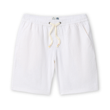 White shorts with a drawstring on a white background