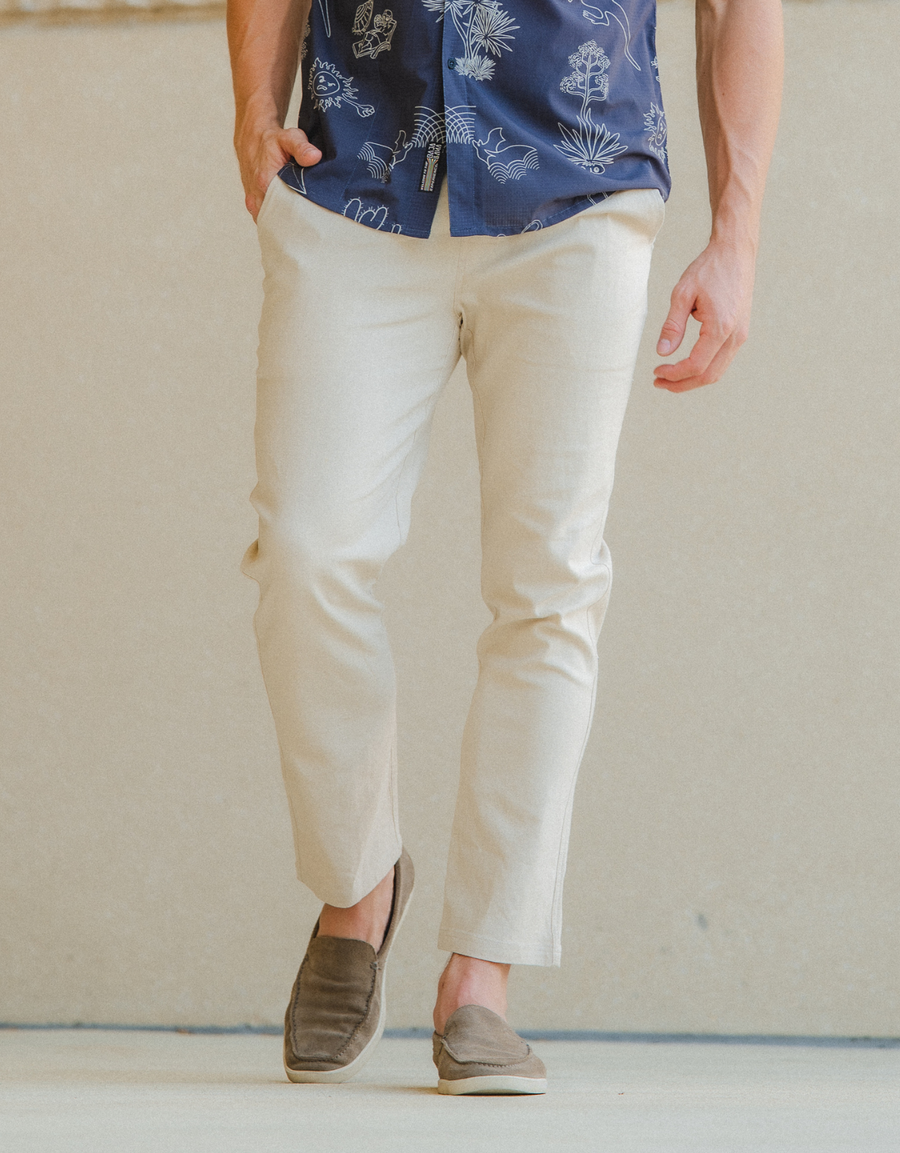 TOO BREEZYS LINEN PANTS - NATURAL BEIGE