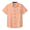 Front view of the Baja Llama A Swarm of Erratic Animals Vagabond button-up shirt in orange, featuring a unique animal-themed pattern and a chest pocket.