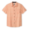 Front view of the Baja Llama A Swarm of Erratic Animals Vagabond button-up shirt in orange, featuring a unique animal-themed pattern and a chest pocket.