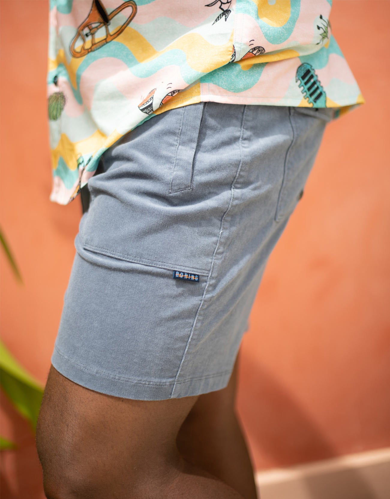 Arroyo Steel Blue Stretch Corduroy Casual Walk Shorts 18
