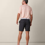 Orange tropical golf polo lightweight fabric

