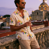 Premium men’s colorful cactus button up shirt