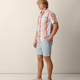 Men’s travel-ready striped button up shirt