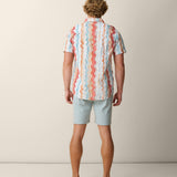 Men’s wavy stripe button up shirt  back view
