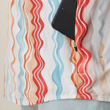 Premium stripe button up with hidden zip pocket
