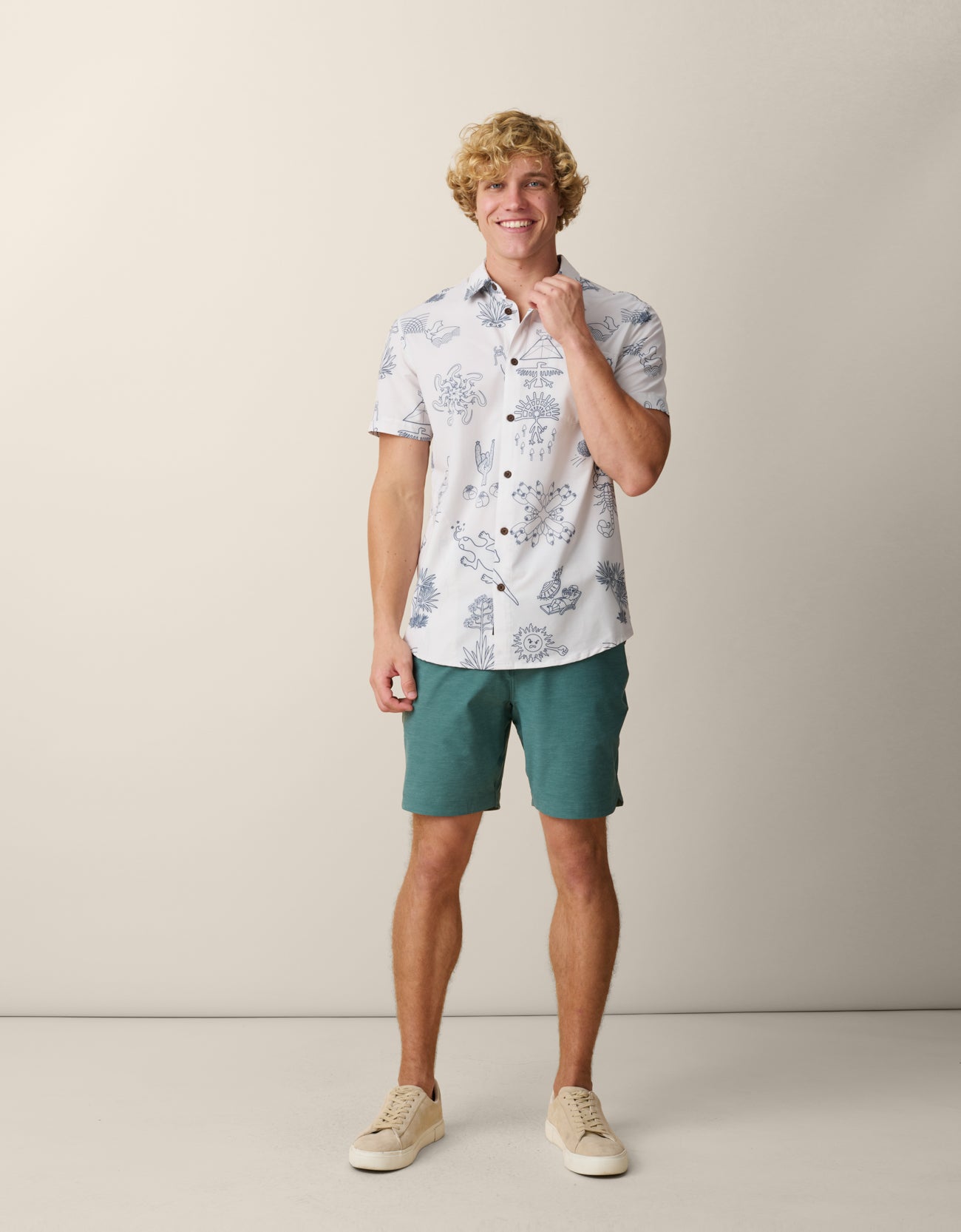 Off-white printed button-up shirt tailored fit men