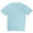 Front flat-lay view of the Baja Llama El Sativo Cacti Pima Slub Pocket Tee, featuring a light porcelain blue crewneck t-shirt with a left chest pocket topped with a small embroidered orange and green cactus graphic.