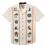 Baja Llama El Sativo Tequila Guayabera button up shirt with embroidered details