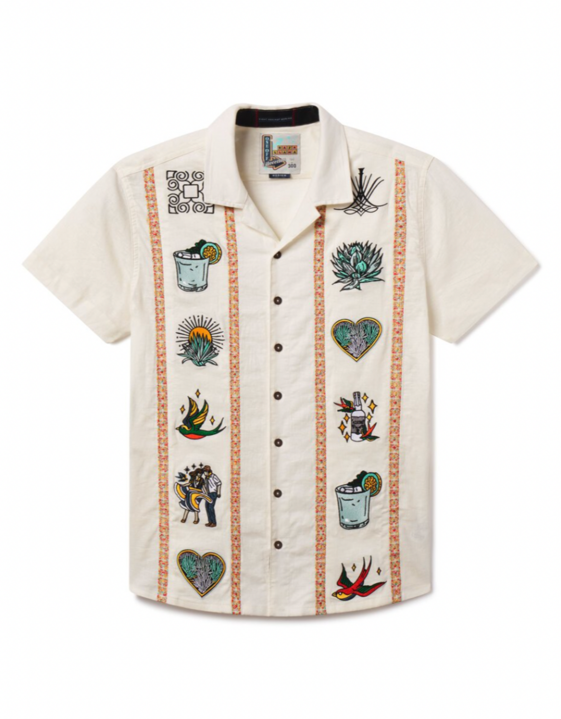 El Sativo Tequila Guayabera Short Sleeve Button Up Shirt – Bajallama