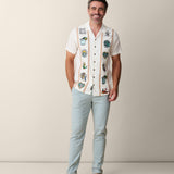 Baja Llama El Sativo Tequila Guayabera button up shirt with embroidered details