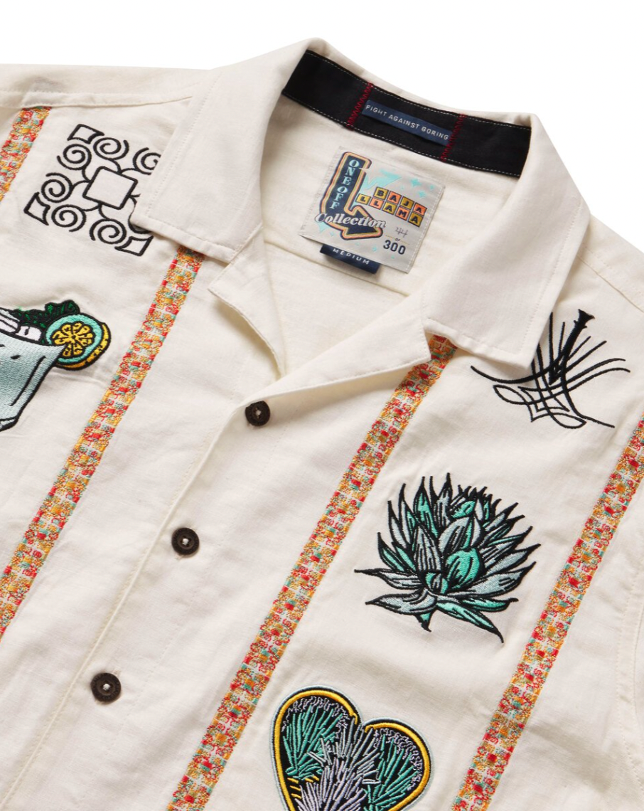 Individually numbered Baja Llama El Sativo Tequila guayabera shirt