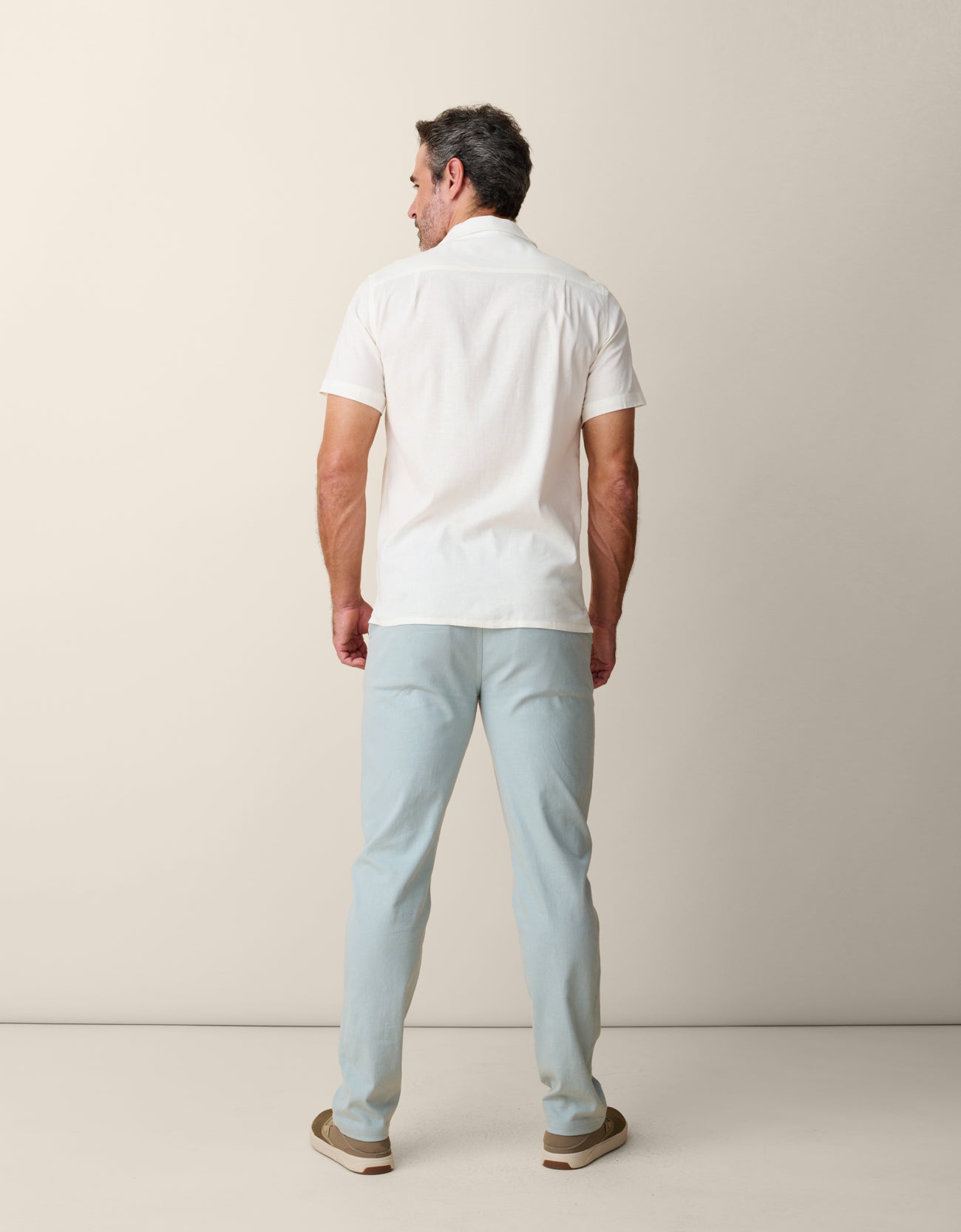 Back view of the El Sativo Guayabera One Off Button Up Shirt