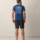 Baja Llama Neon Palm graphic tee navy