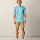 Men’s palm green performance golf polo with white palm tree print