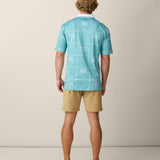 Palm green tropical print golf polo shirt