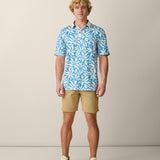 Men’s blue tropical performance golf polo
