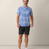 Model wearing Baja Llama Line Work Mojave Perforated Button Up