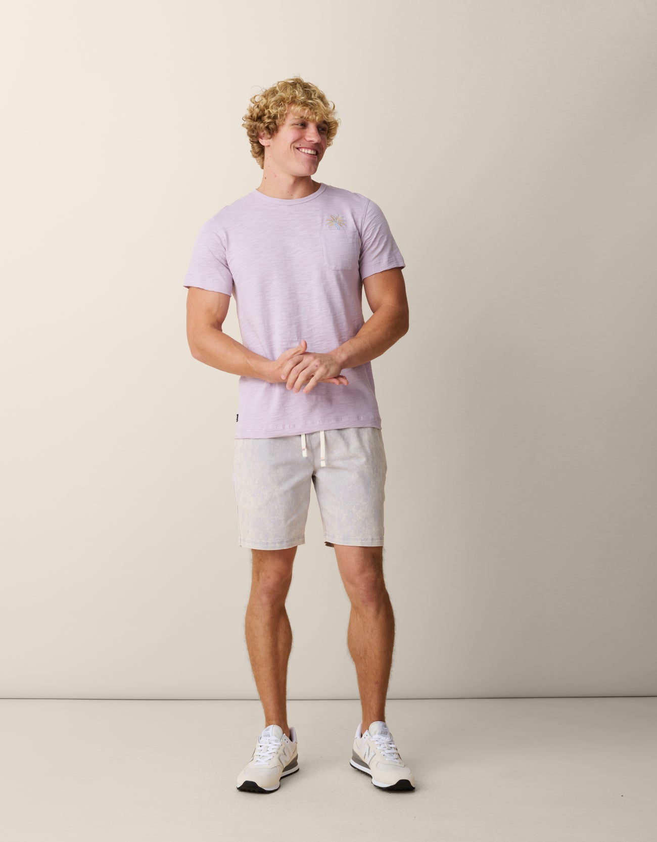 Men’s Pima Cotton Slub Shirt with Palm Embroidery