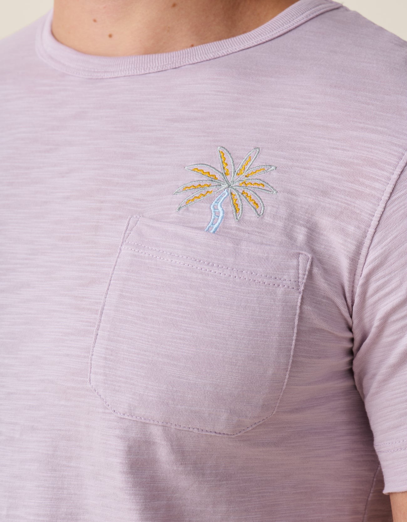 Close-Up Palm Embroidery Detail on Chest Pocket