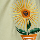 Baja Llama Oasis Geometry shirt with palms and floral embroidery