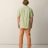 Baja Llama Oasis Geometry shirt with palms and floral embroidery back view