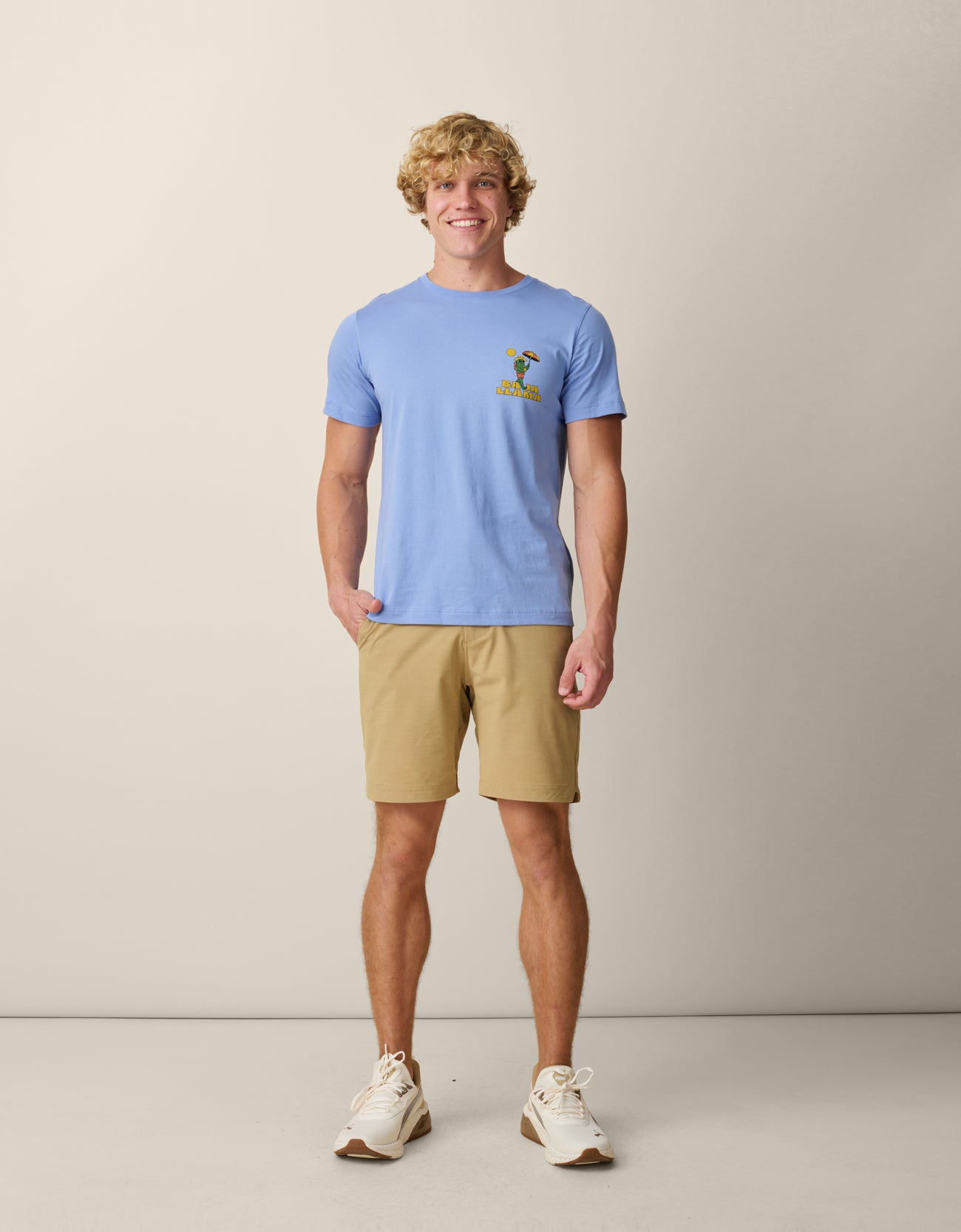 Primo graphic t-shirt Peruvian cotton blue
