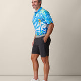 Modern tailored fit tropical performance polo