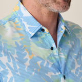 Technical summer shirt with tropical style and sweat-wicking performance