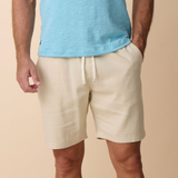 TOO BREEZYS NATURAL BEIGE - STRETCH LINEN SHORTS