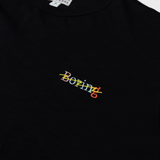 BORING EMBROIDERY - BLACK SLUB PIMA TEE