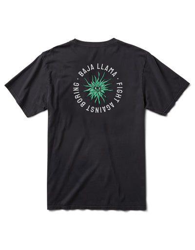 Baja Llama Eye See A Succulent Primo Graphic Tee, 100% Peruvian cotton shirt in black with succulent print.