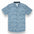 Blue button up shirt with wave print and hidden side zipper pocket