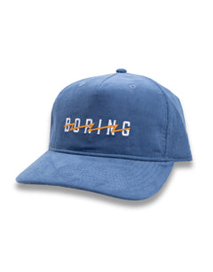 Blue Boring logo embroidered corduroy hat