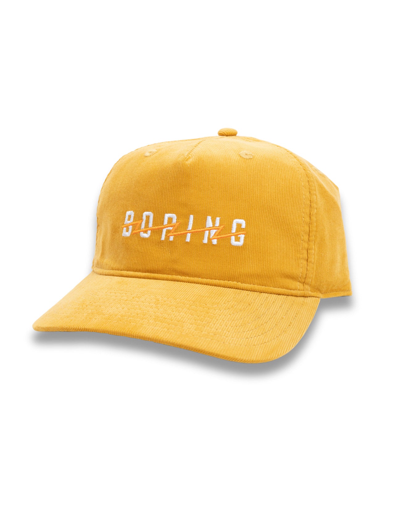 Mustard Boring Logo corduroy hat