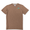 Front flat-lay view of the Baja Llama La Republica Embroidered Pima Slub Pocket Tee, featuring a brown crewneck t-shirt with a left chest pocket topped with an embroidered teal and orange banana palm tree.