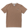 brown t-shirt with a beer embroidery logo on the pocket