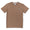 brown t-shirt with a beer embroidery logo on the pocket
