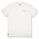 Cream-colored Baja Llama Colorful Cactus Slub Pima Pocket Tee with embroidered cactus detail.