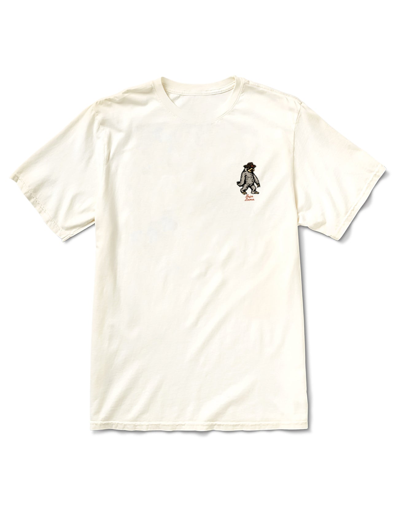 Baja Llama MisAdventure Masters Primo Grpahic Tee, 100% Peruvian cotton shirt with llama and sloth print