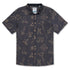 Chocolate and gold button up shirt featuring Peruvian Nazca Lines print 