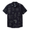 Baja Llama Desert Martians Black Chocolate Mojave perforated button-up shirt with white desert-themed graphic print.