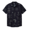 Baja Llama Desert Martians Black Chocolate Mojave perforated button-up shirt with white desert-themed graphic print.