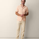 Baja Llama One Off orange checker shirt for vacations and summer parties

