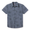 Flat lay of El Manglar Mojave Button Up ultralight travel button-up shirt topographic and wildlife line art